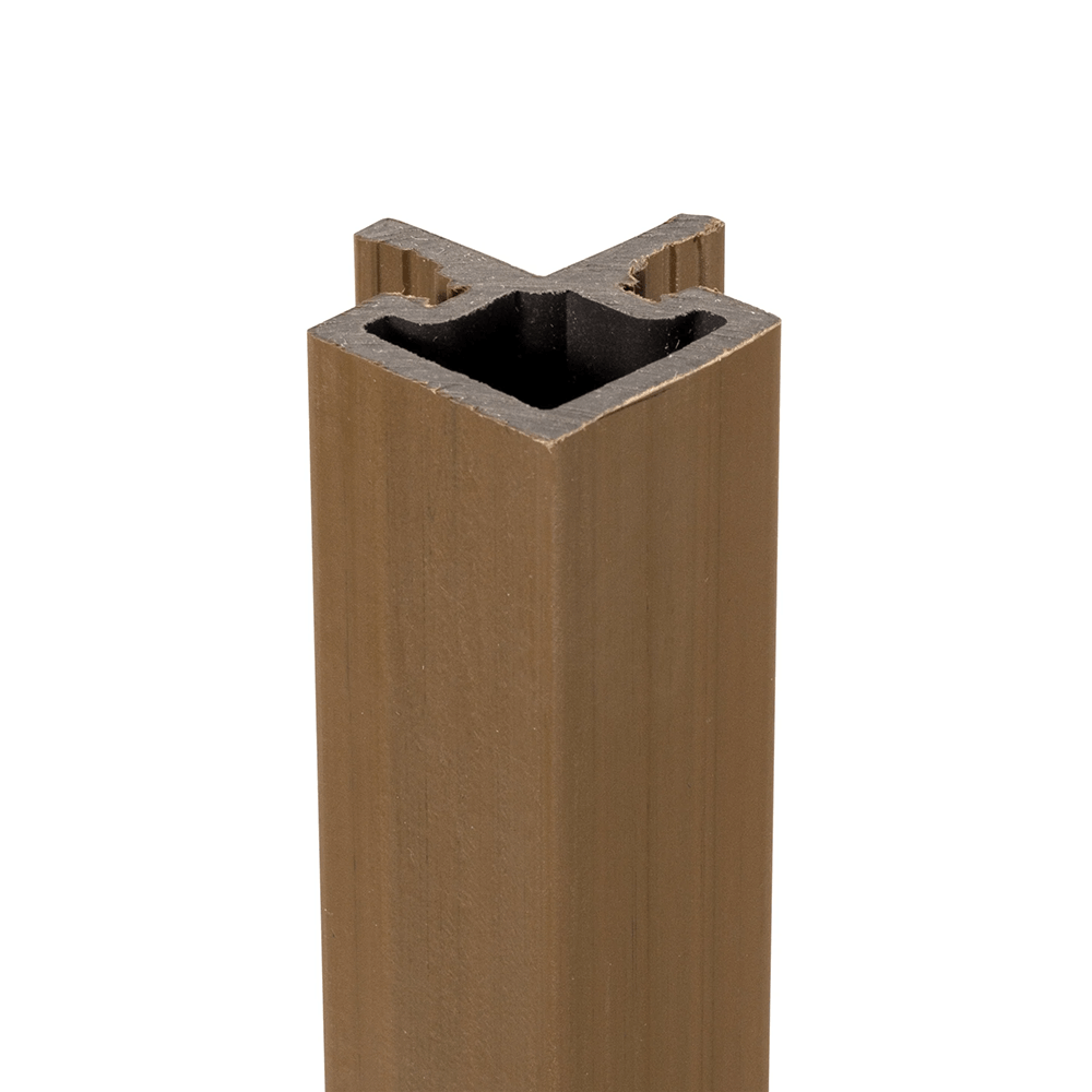 Triton Teak Composite Slatted External Cladding Corner 3.6m image